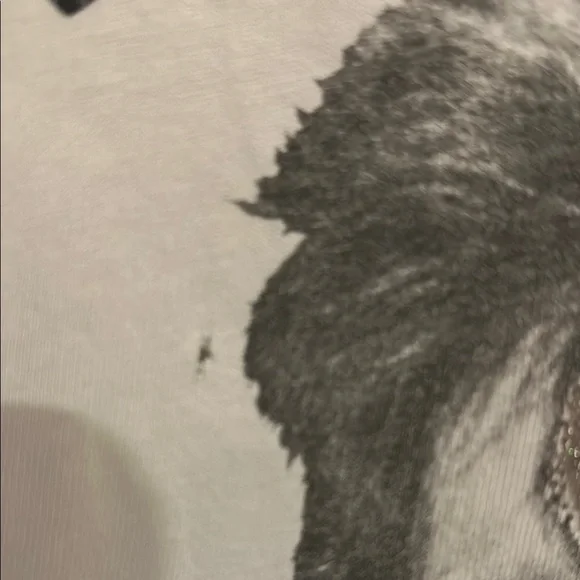 MadeWorn vintage David Bowie white tee size small w/ glitter effect in middle - Picture 6 of 13